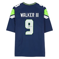 Maillot Nike bleu marine dédicacé par Kenneth Walker III des Seattle Seahawks
