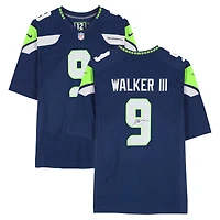 Maillot Nike bleu marine dédicacé par Kenneth Walker III des Seattle Seahawks