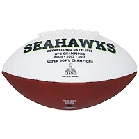 Ballon de football Franklin White Panel autographié par Kenneth Walker III des Seattle Seahawks avec inscription « 12th Man »