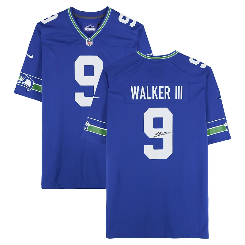Maillot Nike rétro dédicacé par Kenneth Walker III des Seattle Seahawks