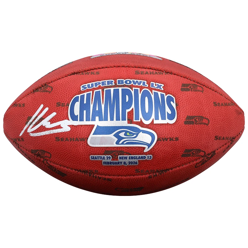 Kenneth Walker III Seattle Seahawks Autographed Super Bowl LX Champions Wilson Duke Football