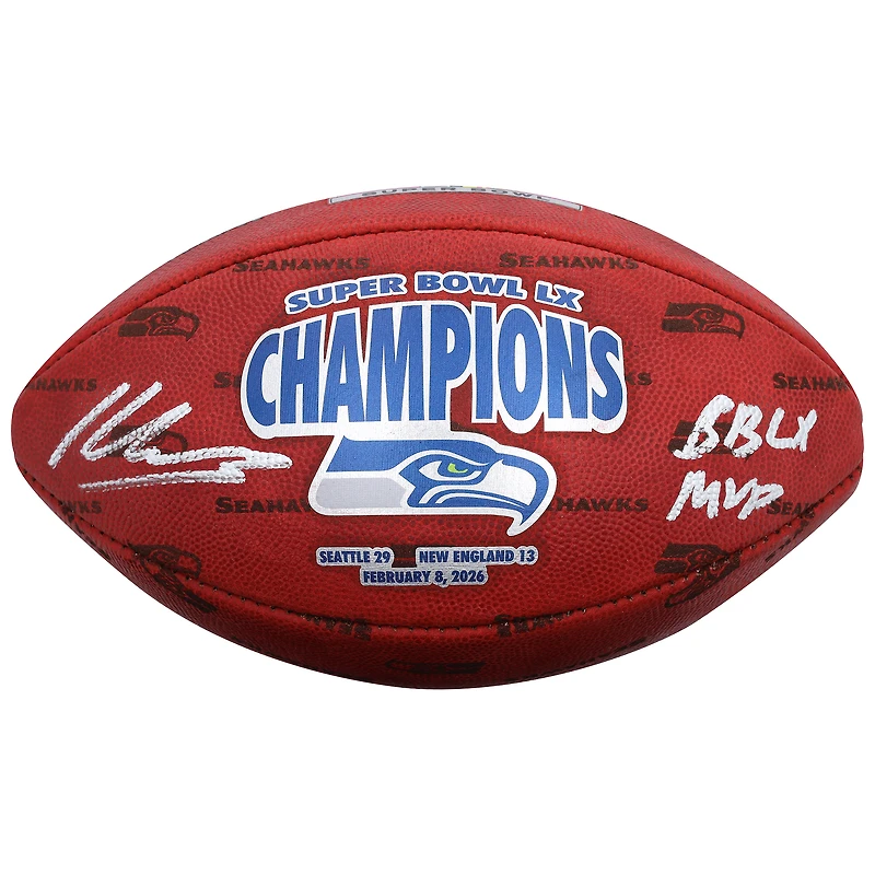 Kenneth Walker III Seattle Seahawks Autographed Super Bowl LX Champions Wilson Duke Football with "SB LX MVP" Inscription