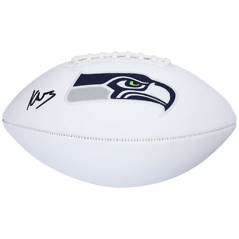 Ballon de football à panneau blanc autographié par Kenneth Walker III des Seattle Seahawks