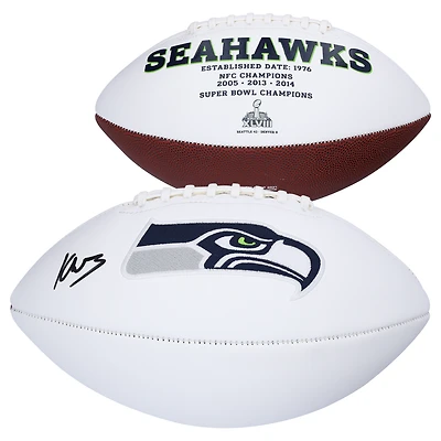 Ballon de football à panneau blanc autographié par Kenneth Walker III des Seattle Seahawks
