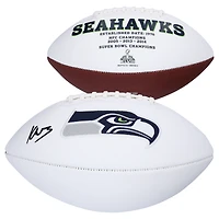 Ballon de football à panneau blanc autographié par Kenneth Walker III des Seattle Seahawks