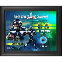 Collage encadré 13" x 16" de Kenneth Walker III, Seattle Seahawks, champions du Super Bowl LX, avec un morceau de ballon de football utilisé lors d'un match - Édition limitée à 500 exemplaires