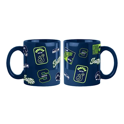 Lot de 2 tasses colorées de 44 cl (15 oz) aux couleurs des Seattle Seahawks (Logo Brands)