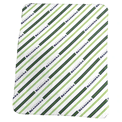 Couverture polaire à rayures verticales classiques Seattle Seahawks 50" x 60" (127 x 152 cm) avec logo de la marque