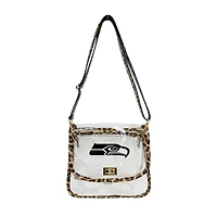 Sac à main transparent à bordure léopard des Seattle Seahawks (logo de marque)