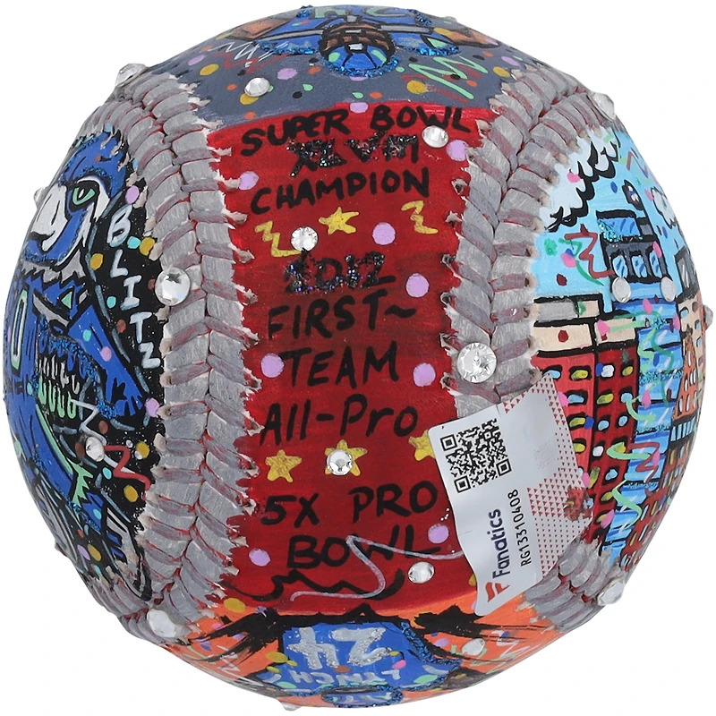 Baseball autographié par Marshawn Lynch des Seattle Seahawks - Illustration de Charles Fazzino - RG13310408