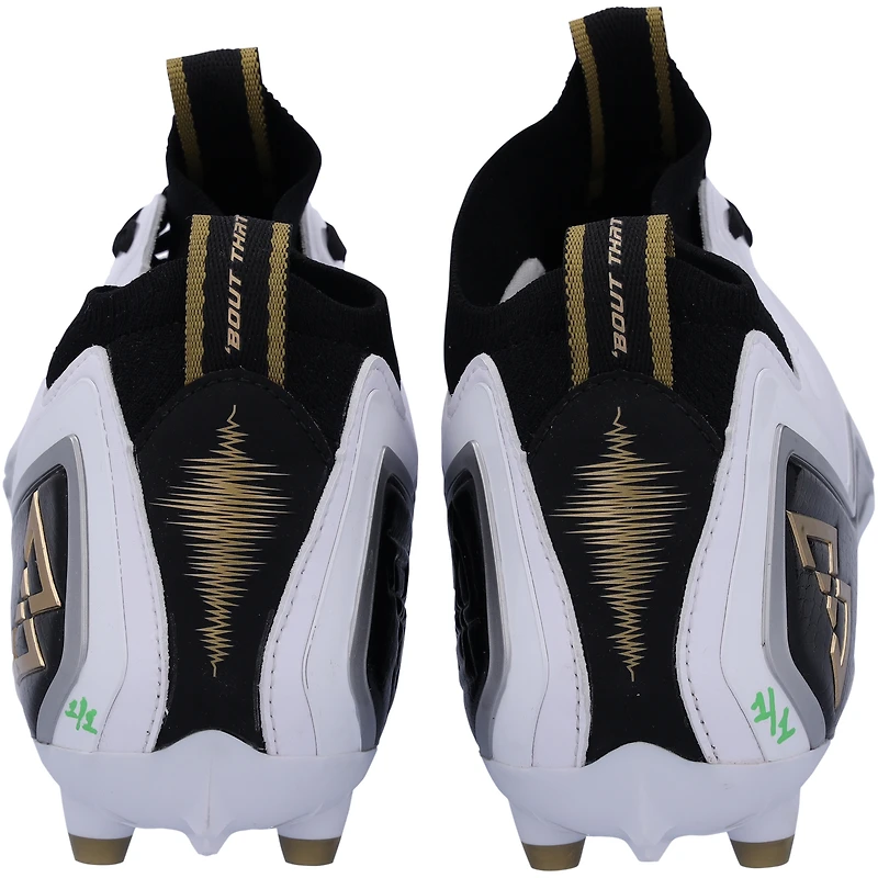 Marshawn Lynch Seattle Seahawks Autographed Black, White & Gold Beast Mode B.T.A Elite Football Cleats - Signed in Green - Limited Edition #1/1