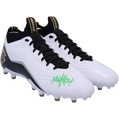 Marshawn Lynch Seattle Seahawks Autographed Black, White & Gold Beast Mode B.T.A Elite Football Cleats - Signed in Green - Limited Edition #1/1