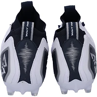 Chaussures de football dédicacées bleu marine, blanc et argent Beast Mode B.T.A Elite des Seattle Seahawks par Marshawn Lynch