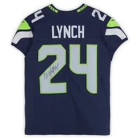 Marshawn Lynch Seattle Seahawks Autographed Nike Navy Elite Jersey