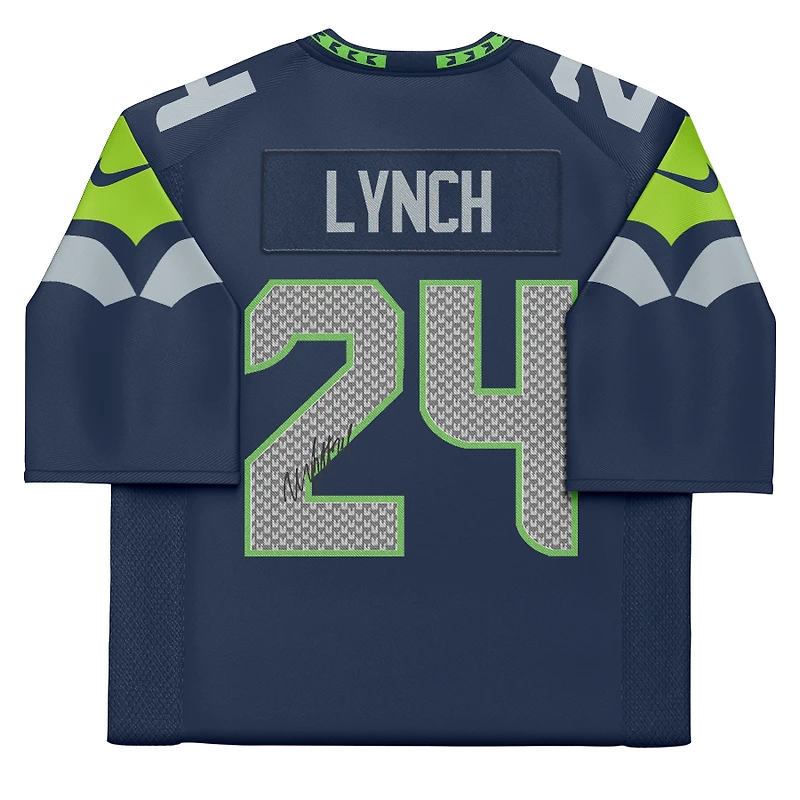 Marshawn Lynch Seattle Seahawks Autographed Nike Navy Elite Jersey