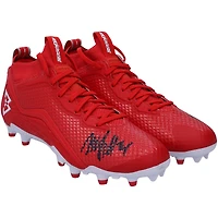 Chaussures de football dédicacées Red Beast Mode B.T.A Elite par Marshawn Lynch des Seattle Seahawks