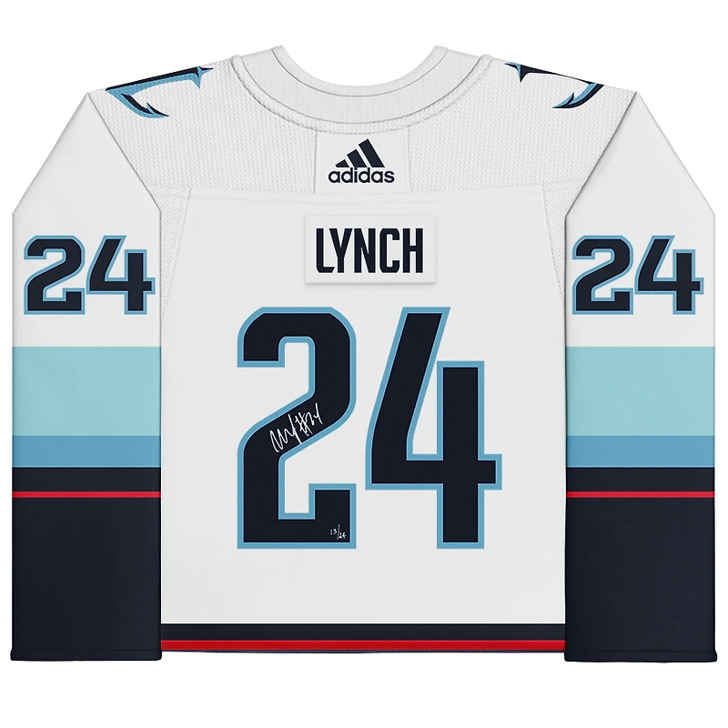 Marshawn Lynch Seattle Seahawks Autographed White adidas Seattle Kraken Jersey - Limited Edition of 24
