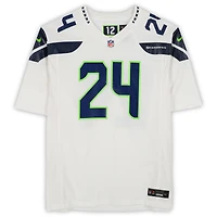 Maillot Nike blanc dédicacé par Marshawn Lynch des Seattle Seahawks