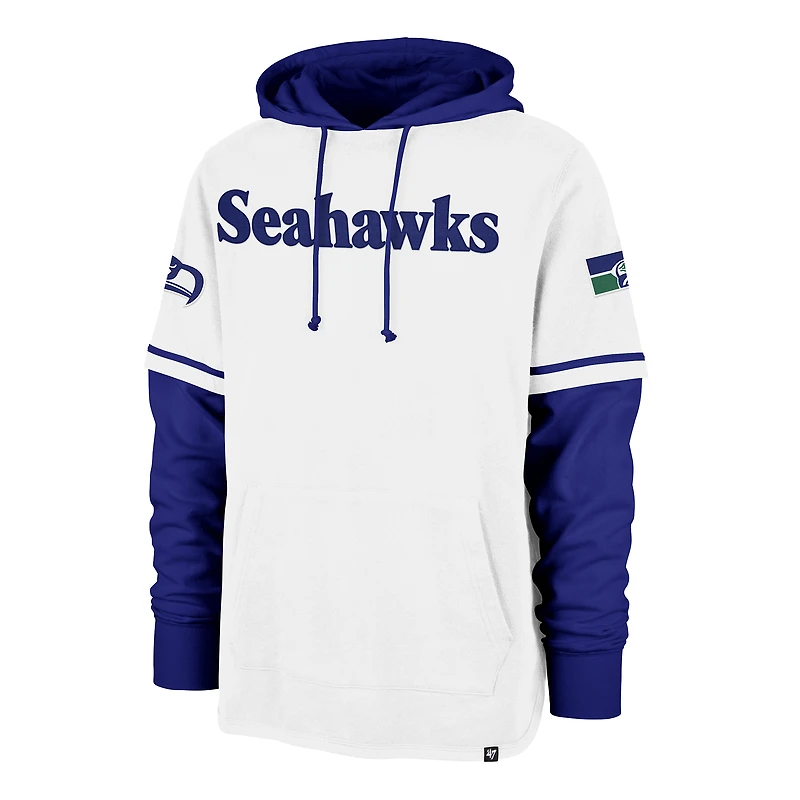 Sweat à capuche blanc rétro '47 pour homme des Seattle Seahawks
