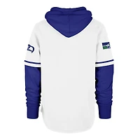 Men's '47  White Seattle Seahawks Throwback Shortstop Pullover Hoodie