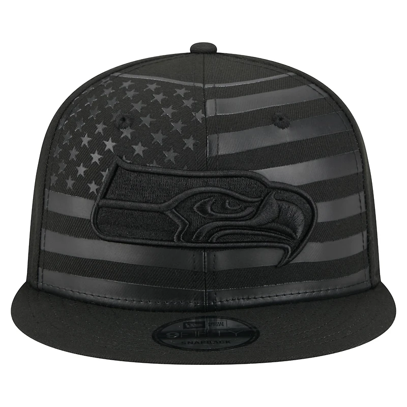 Men's New Era Black Seattle Seahawks Independent 9FIFTY Snapback Hat