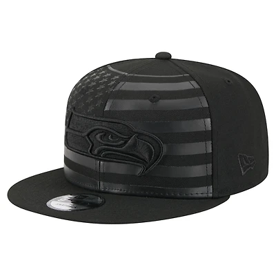 Casquette Snapback Independent 9FIFTY noire New Era pour homme des Seattle Seahawks