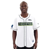 Maillot de baseball à boutons complets pour homme Starter White Seattle Seahawks Relay