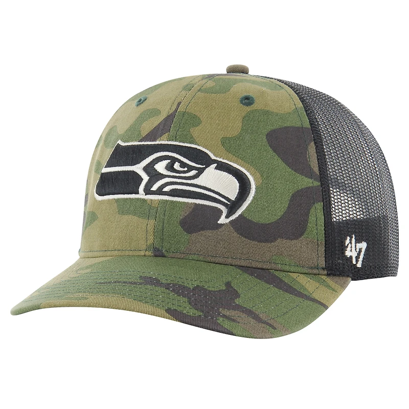 Men's '47 Camo Seattle Seahawks Trucker Adjustable Hat