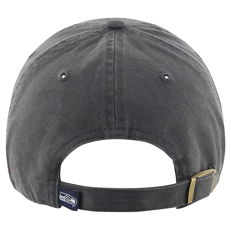 Men's '47 Charcoal Seattle Seahawks Secondary Clean Up Adjustable Hat