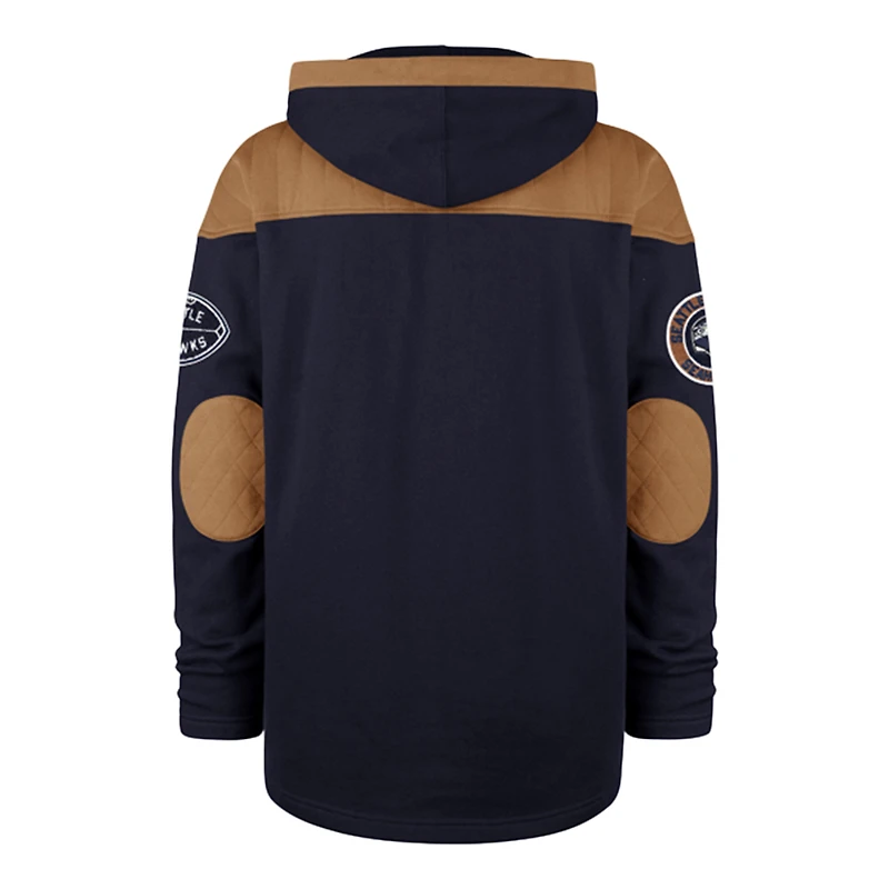 Men's '47 College Navy Seattle Seahawks Golden Age Wingback Lacer Hoodie