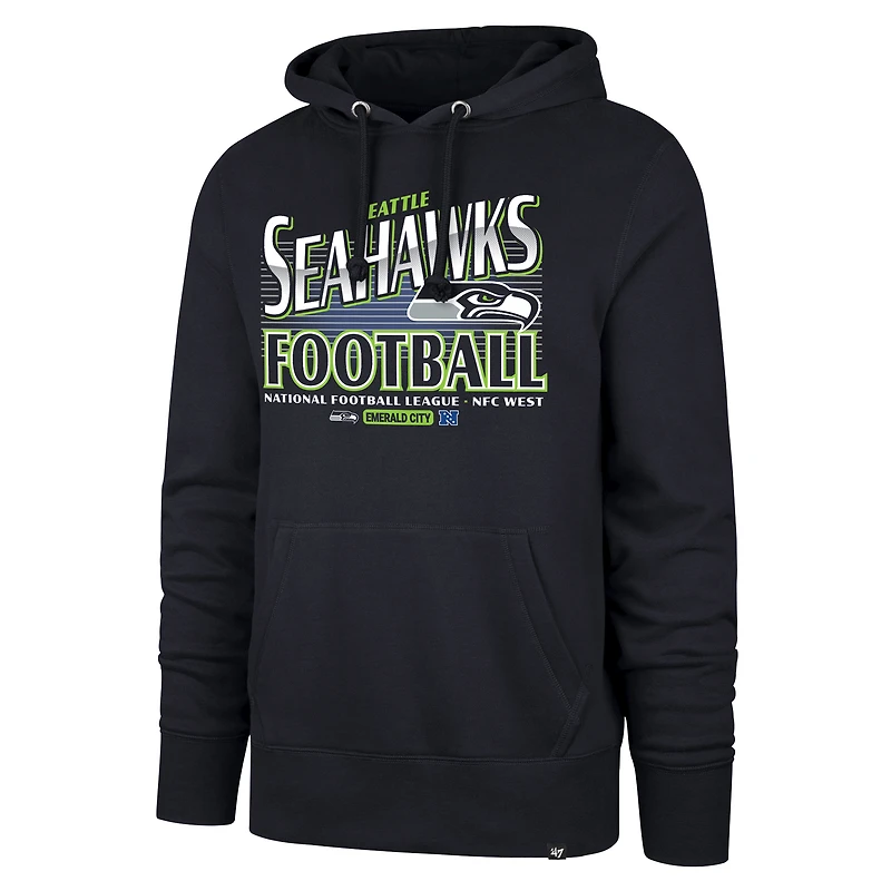Sweat à capuche pour homme, modèle 47 College Navy Seattle Seahawks, avec logo régional