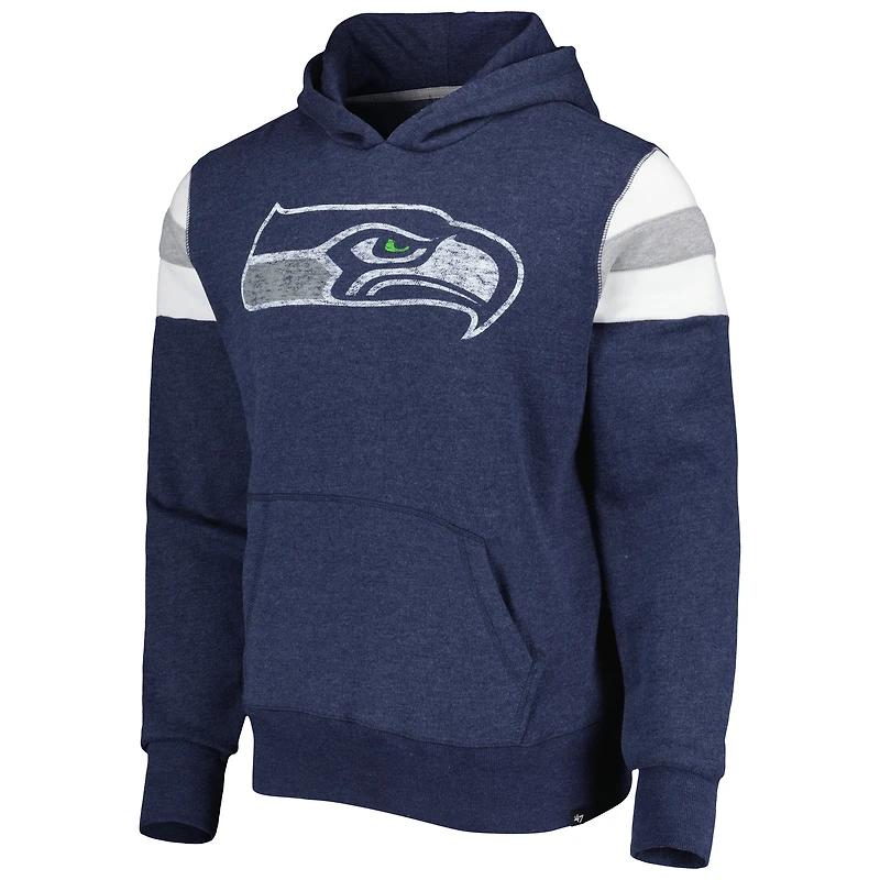 Men's '47 Heathered Blue Seattle Seahawks Premier Nico Pullover Hoodie