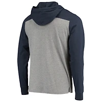 Men's '47 Heathered Gray/Blue Seattle Seahawks Franklin Wooster Long Sleeve Hoodie T-Shirt