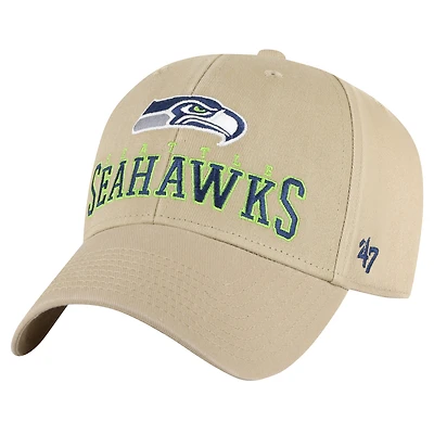 Casquette ajustable Powell MVP '47 kaki pour homme des Seattle Seahawks