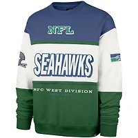 Men's '47  Royal/Green Seattle Seahawks Throwback Breeze Maximalist Sweatshirt