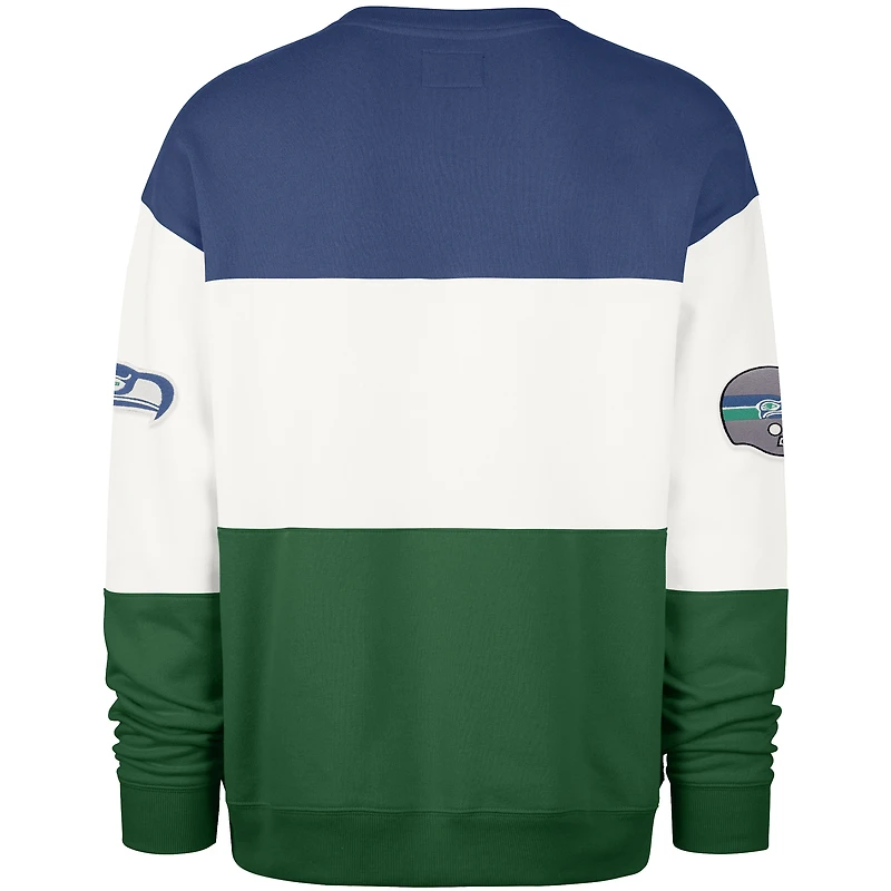 Men's '47 Royal/Green Seattle Seahawks Throwback Breeze Maximalist Sweatshirt