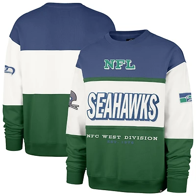 Men's '47  Royal/Green Seattle Seahawks Throwback Breeze Maximalist Sweatshirt
