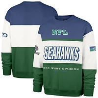 Men's '47  Royal/Green Seattle Seahawks Throwback Breeze Maximalist Sweatshirt