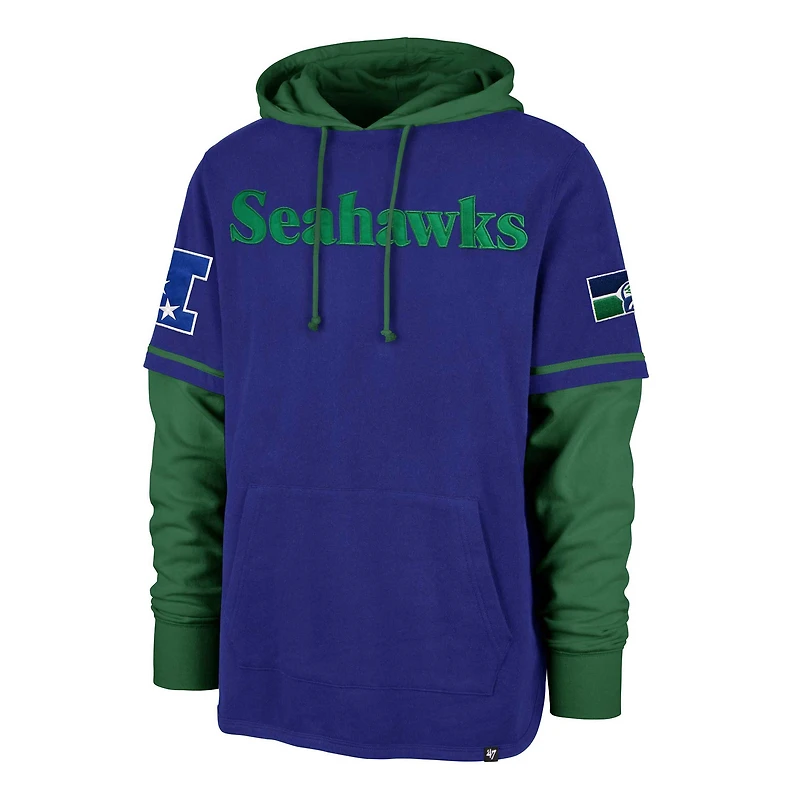Chandail à capuchon d'arrêt-court Royal Seattle Seahawks '47 pour homme