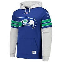 Sweat à capuche pour homme '47 Royal Seattle Seahawks Throwback Double Header Blitz Cornerback