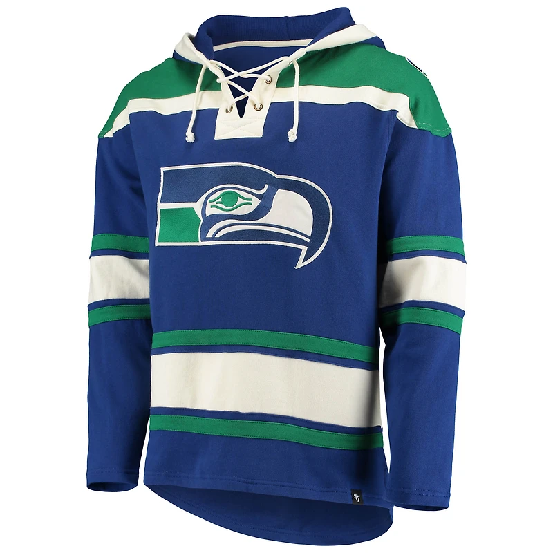 Sweat à capuche '47 Royal Seattle Seahawks Throwback Lacer pour homme