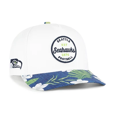 Casquette ajustable Seattle Seahawks Beach Side Hitch blanche/bleu marine universitaire pour homme, modèle 47
