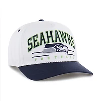 Men's '47 White/College Navy Seattle Seahawks Roscoe Two-Toned Hitch Adjustable Hat