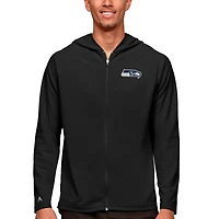 Sweat à capuche entièrement zippé Antigua Black Seattle Seahawks Logo Legacy pour homme