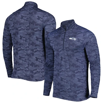 Sweat-shirt à fermeture éclair quart de tour pour homme, bleu marine, des Seattle Seahawks Brigade, Antigua College