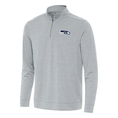 Haut à fermeture éclair quart de tour Antigua Heather Grey pour homme des Seattle Seahawks