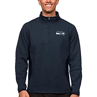 Pull-over à fermeture éclair quart de tour Antigua bleu marine chiné pour homme des Seattle Seahawks