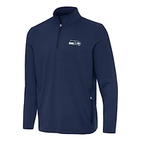 Pull-over à fermeture éclair quart de tour Perilous bleu marine Antigua pour homme des Seattle Seahawks