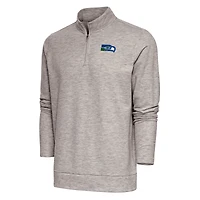 Pull-over à fermeture éclair quart de tour Gambit rétro pour homme avec logo l'équipe des Seattle Seahawks d'Antigua Oatmeal