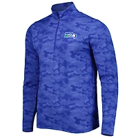 Haut à fermeture éclair quart de tour rétro Antigua Royal Seattle Seahawks Brigade pour homme